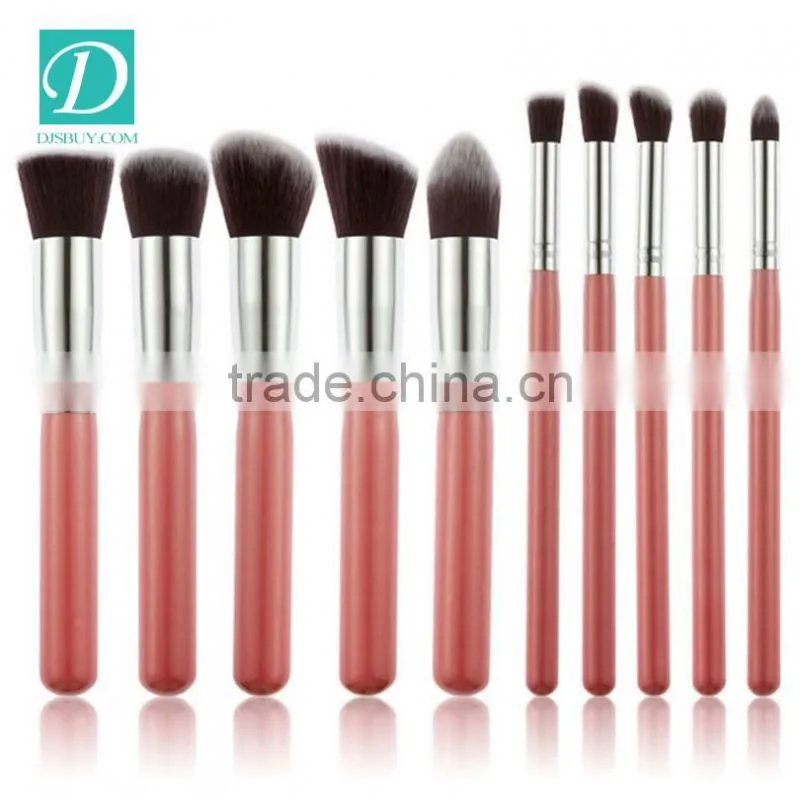 Black Wood Oval Handle Makeup Brushes