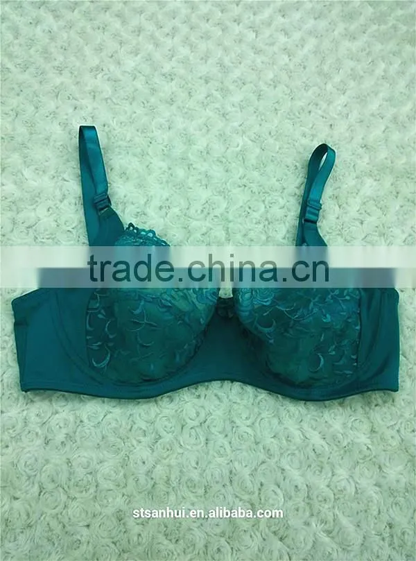 Beautiful flower embroidery women sexy bra name brand