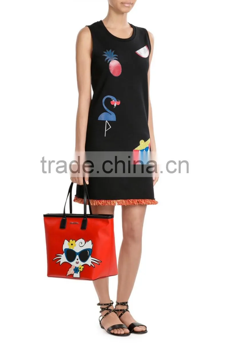 Wholesale Fashion women beach wear beach printed cotton dress lady sexy beach dress