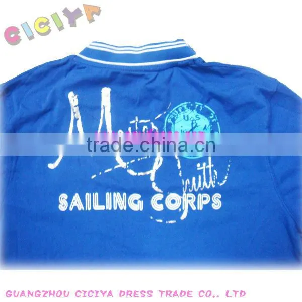 Summer design t shirt for men custom blue short sleeve t-shirt