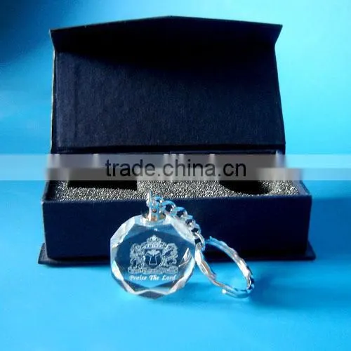 Luxury 3D Personalized Engraving Crystal Keychain
