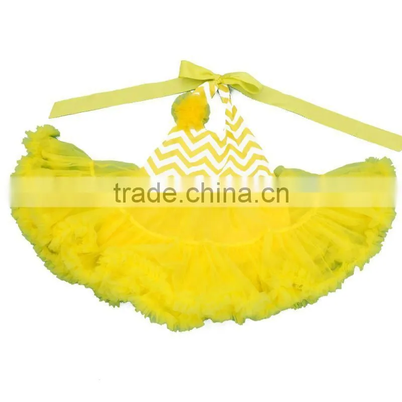 American girls multi color chevron satin halter dress with rose tutu dress