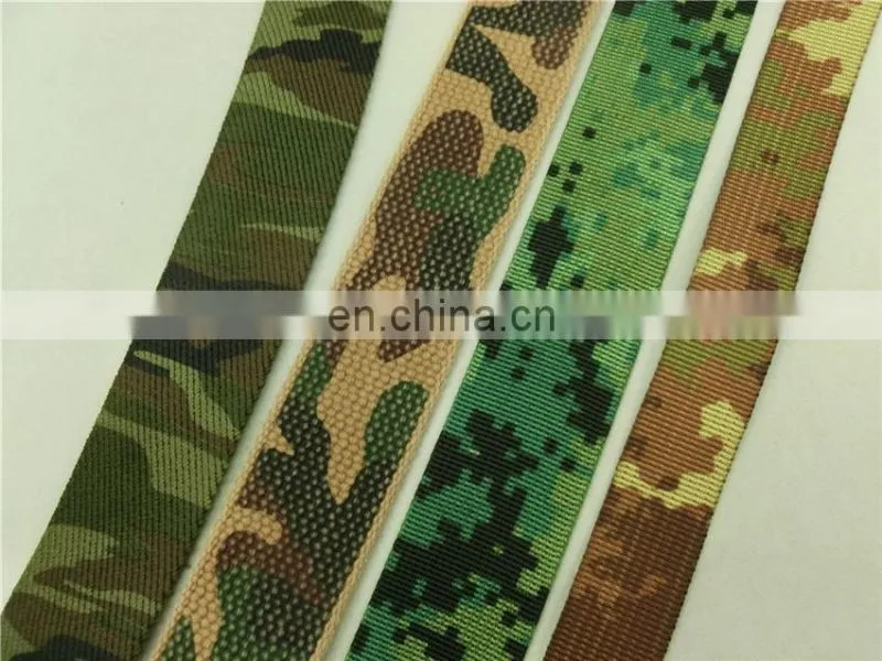 Customized 3/4'' camouflage ribbon military ribbon polyester webbing