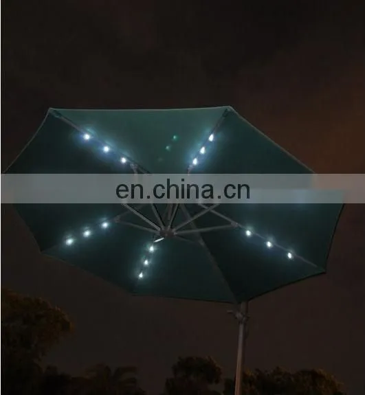 Outdoor Solar Roma Hanging Umbrella With LED Light,Can Be Rotated 360Degree