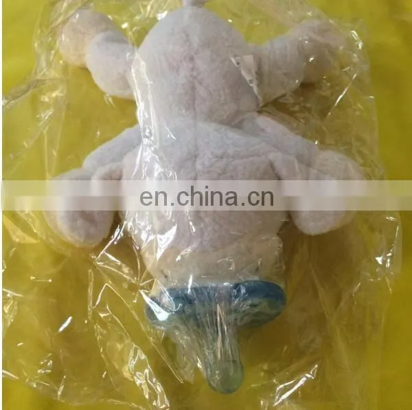 Custom private label baby plush animal monkey with detachable pacifiers