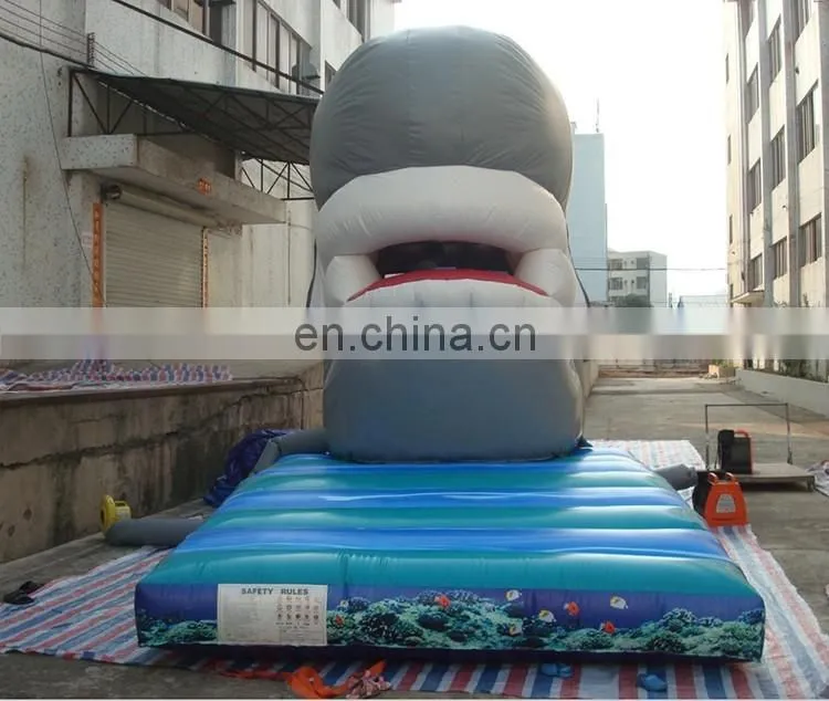 Commerical great white shark inflatable water slide for kids