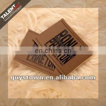 custom emboss jeans brand name logo leather patch tag