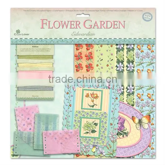 classic garden floral pattern ribbon scrapbooking