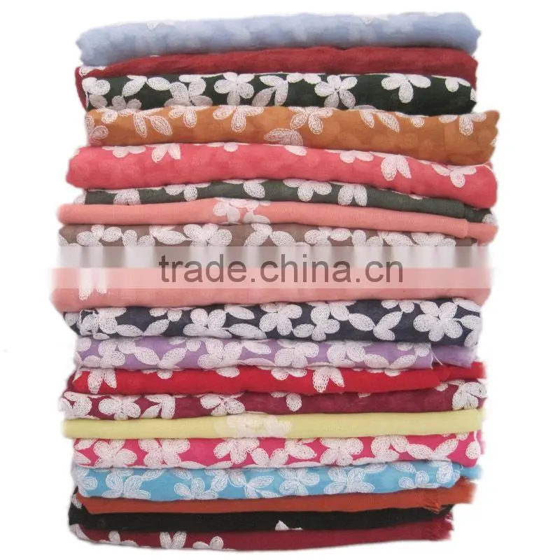 Fashion viscose 180*70cm embroid muslim LONG scarf islamic HEADSCARF
