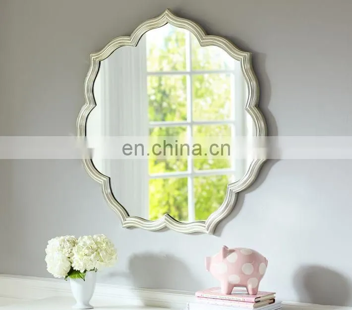 customized hot sale wood Wire frame Wall wooden bead frame moon mirror Home Decor