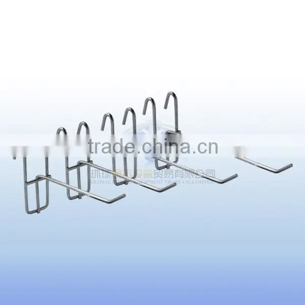 Metal chrome display hanging gridwall hook in different sizes
