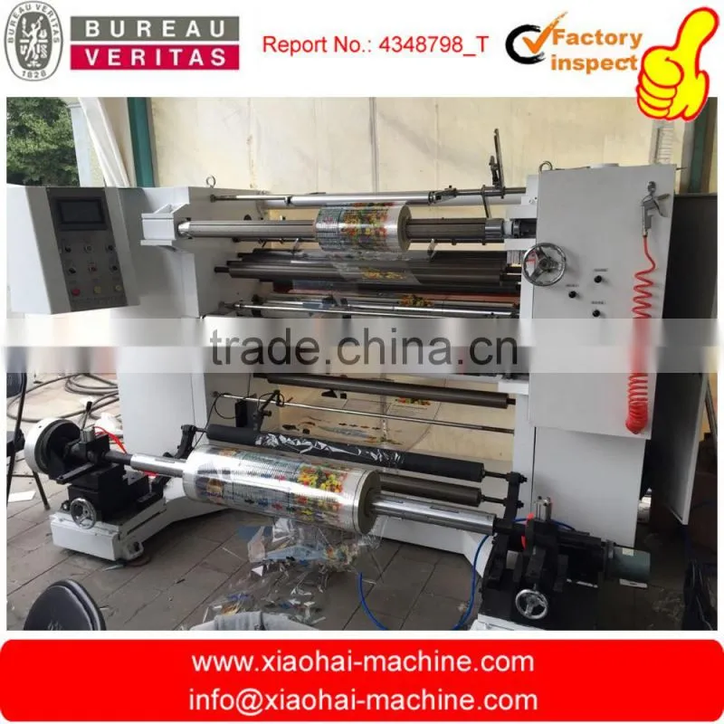 Automatic Paper plastic film PVC PET BOPP slitting and rewinding machine with flat and disc knife and full automatic tension