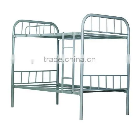 cheap heavy duty metal Strong dormitory military double steel army bunk bed with iron stepladder