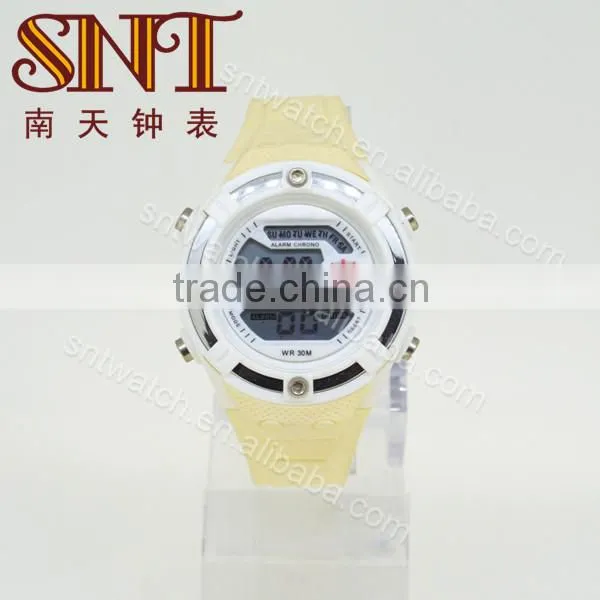 Digital watch with plastic strap