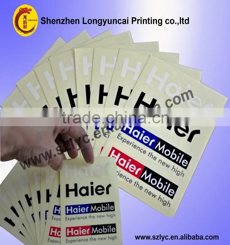 Customized duarable permanent self adhesive transparent pvc sticker