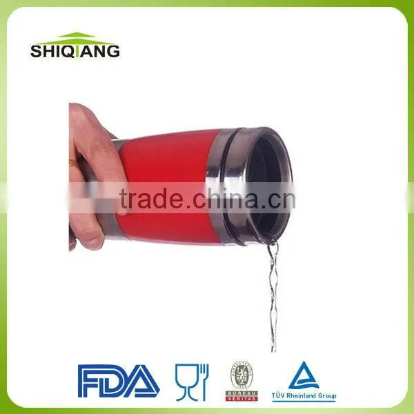 450ml top selling good quality double wall red travel thermal mug