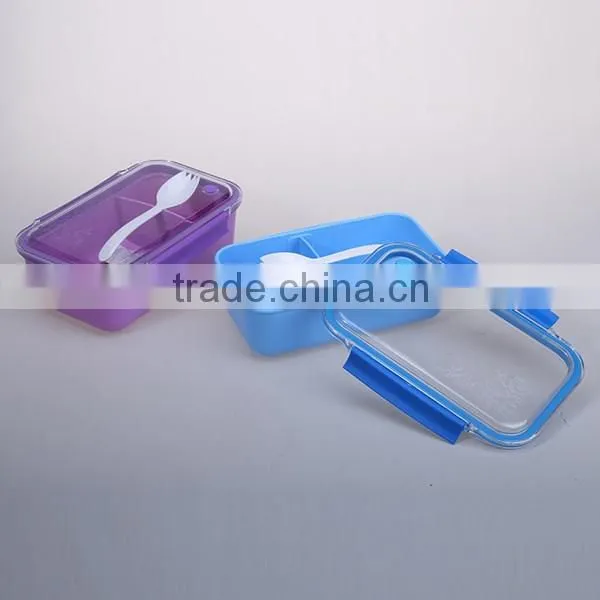 cartoon design microwave students plastic lunch box with spoon