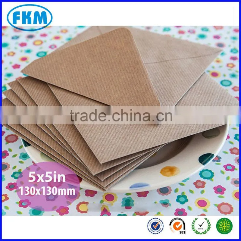 5*5 inch Brown Ribbed Envelopes