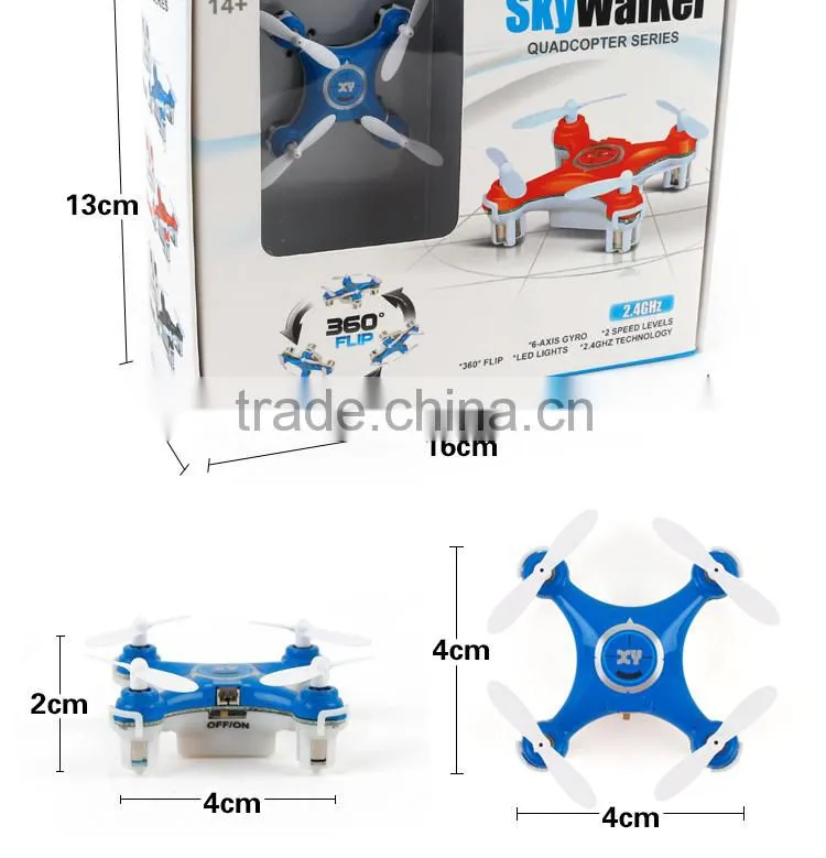2015 New arrive 2.4G 4 CH 6-Axis Gyro mini rc quadcopter With Led Light RC UFO VS CX-10