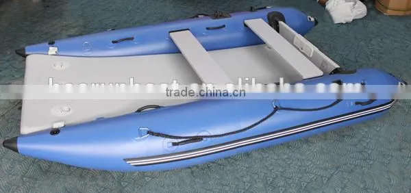 hot (CE) inflatable power catamaran boat rescue boat air floor sailing boat surfing boat