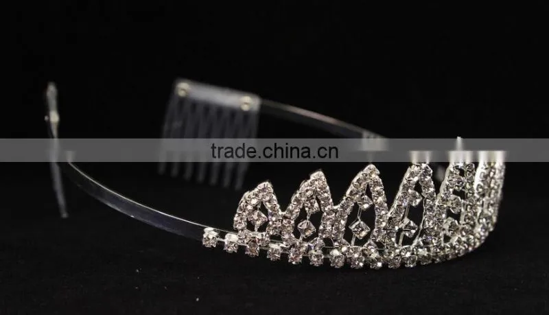 Wedding Bridal Tiara Rhinestone Silver Crystal Crown Large Pegeant Hair Accessories