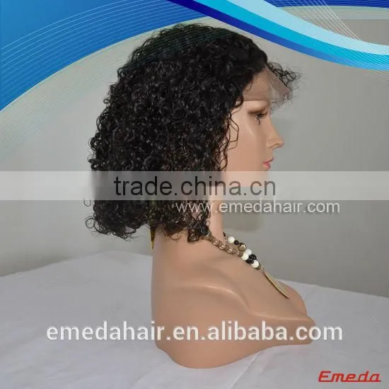 100% virgin real human hair short afro kinky lace human hair wigs for black women
