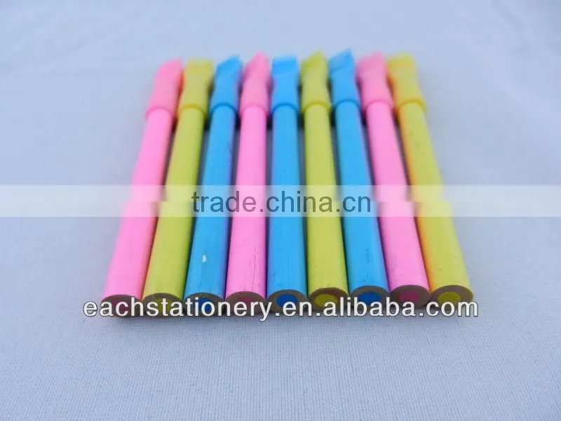 Unsharpened Round Colour Pencil Natural Wooden Color Pencil Children Pencil With Brush