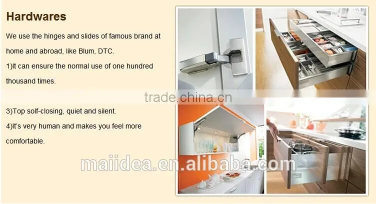 Shinny color wood kitchen cabinet Approved ISO SGS UL