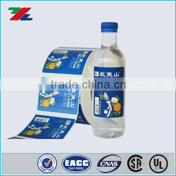 2016 Roll Waterproof Plastic Water Self Adhesive Custom Bottle Label