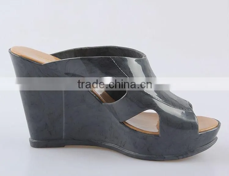 2016 fashion women Plastic shoes from china Ladies Sweet Style Jelly PVC hight wedge slipper Waterproof Wedge Jelly Sandal