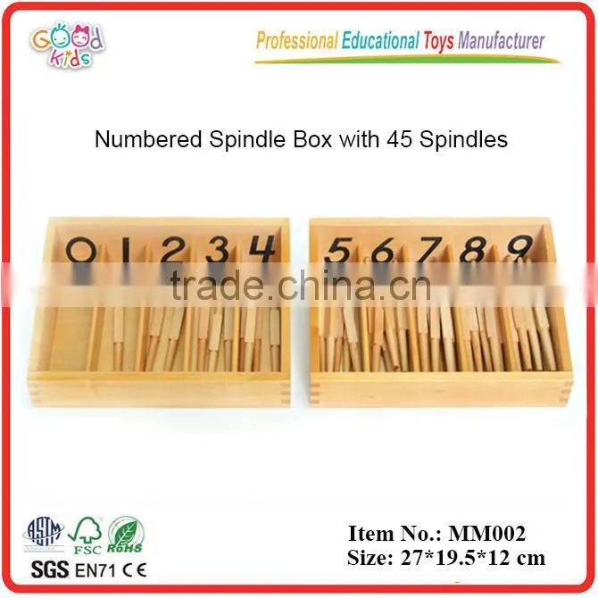 Montessori Wood Toys Numbered Spindle Box with 45 Spindles/montessori teaching Mathematics Tools/Educational Montessori Toy