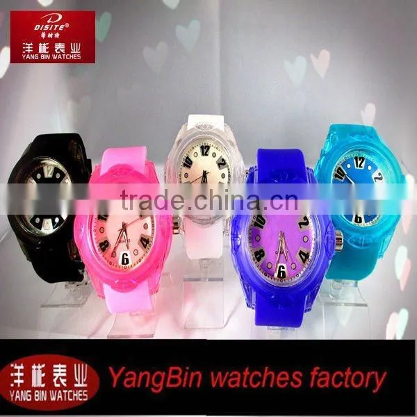 Factory Fashion Candy Silicone Band Quartz Black Watch