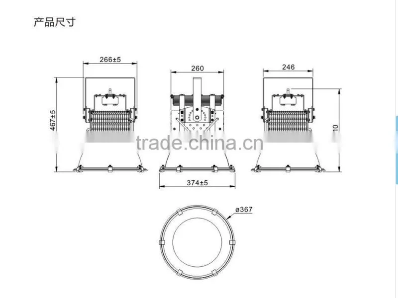 200w industrial led high bay light with 25 degree reflection cup,led projection lamp