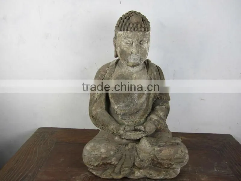 wooden buddha antique laughing buddha statue