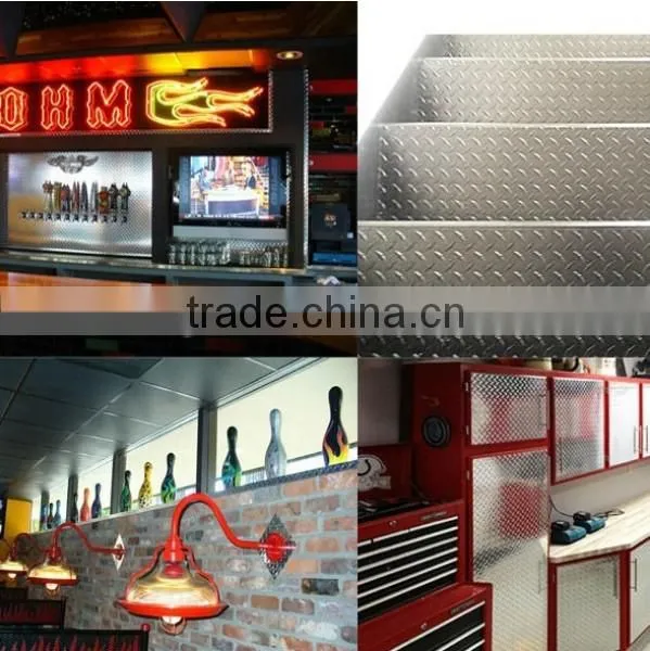 1100 H22 aluminium embossed sheet with bar height 1 mm