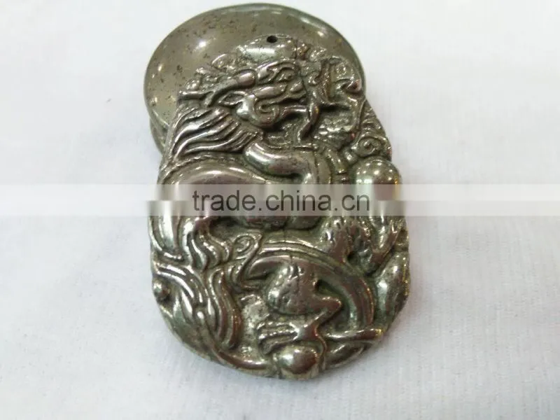 Pyrite gemstone in dragon caved shape factory made