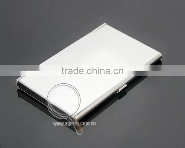 High Quality Pocket Business Card Holder Stainless Steel Plated Silver Concavity Metal Blank Card Case