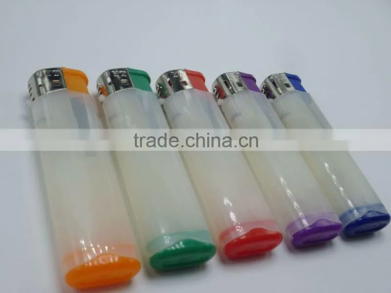 2016 hot sale colored pusher electronic disposable creamy lighter