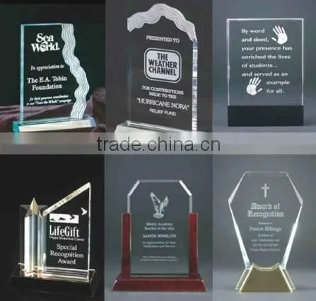 2015 china home decoration product win gift clear trophy