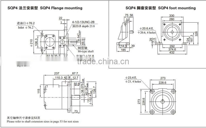 high pressure variable piston pump,(PV2R ,50T ), & SQP vane pumps,hydraulic pump and motor price