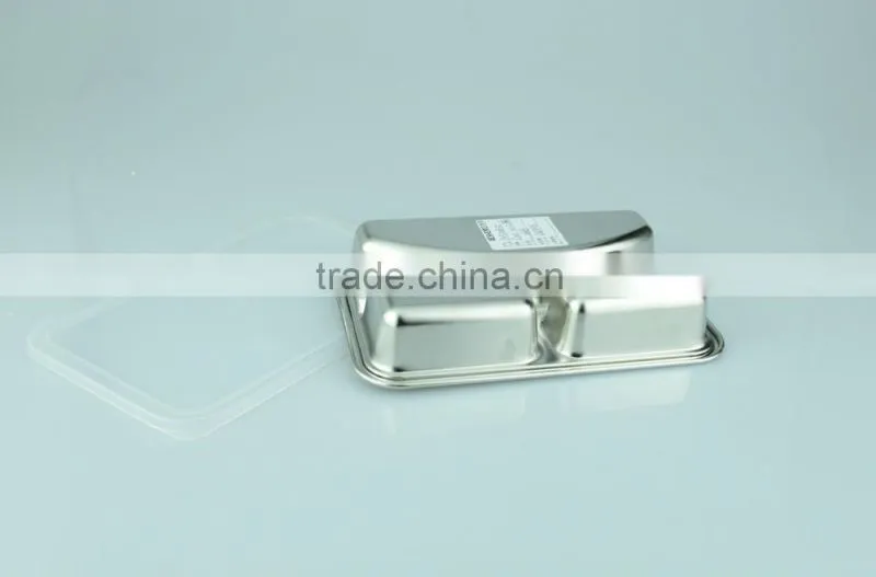 Deep stainless steel food contain tray/food tray with 3 compartments with high quality