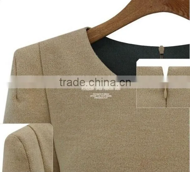 2014 new arrival long sleeve plus size wool knitted sweater for women