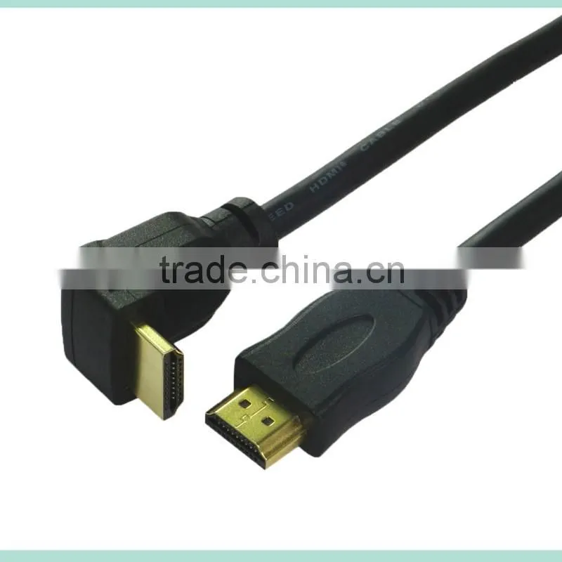 90Degree HDMI 19 pin Male to Male cable with Ethernet support 3D and 4K