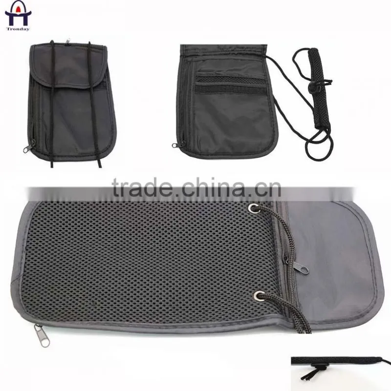 Neck stash pouch travel holder passport Id wallet nylon neck wallet