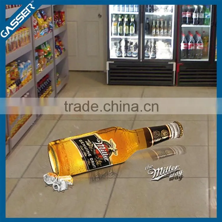 2016 new fashion modern 3d floor tile stickers laminate