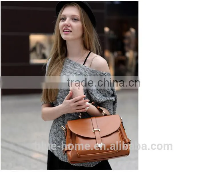 China alibaba hot selling brand women's tote business bag Preppy style solid shoulder handbag