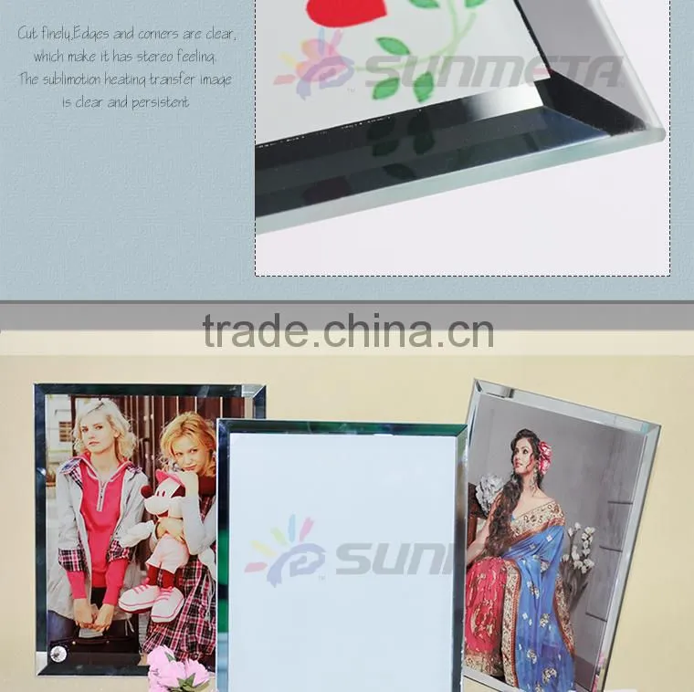 Sunmeta factory supply blank sublimation glass, heat press glass photo frame