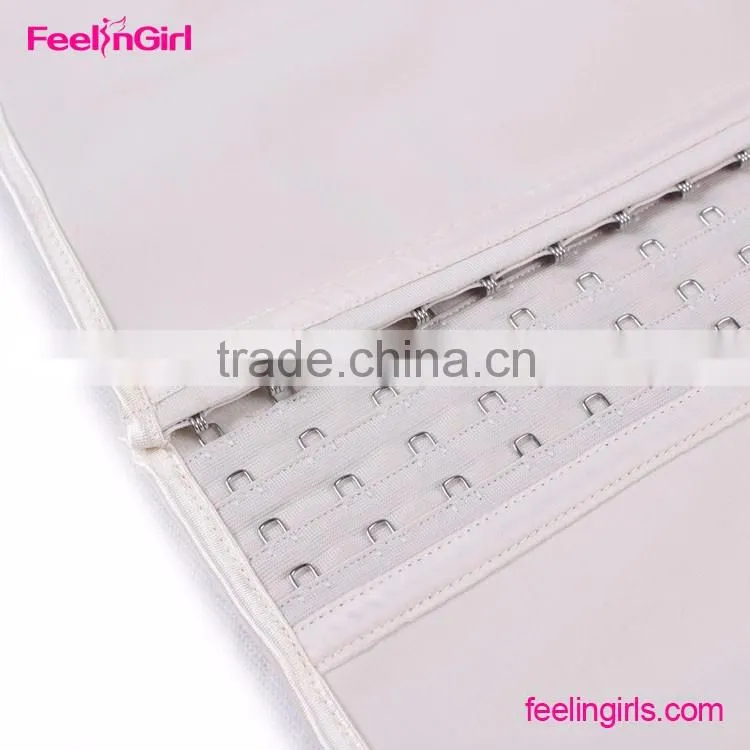 High Quality Nude Latex Rubber 4 Row Hooks Waist Trainer Corset