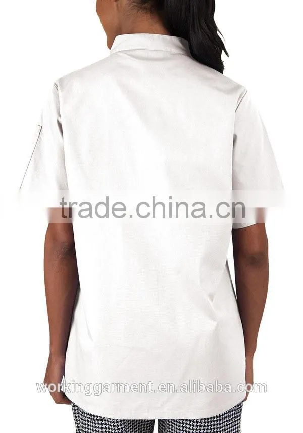 Women's Basic Fit Short Sleeve Chef Uniform Chef Jacket 100% Cotton