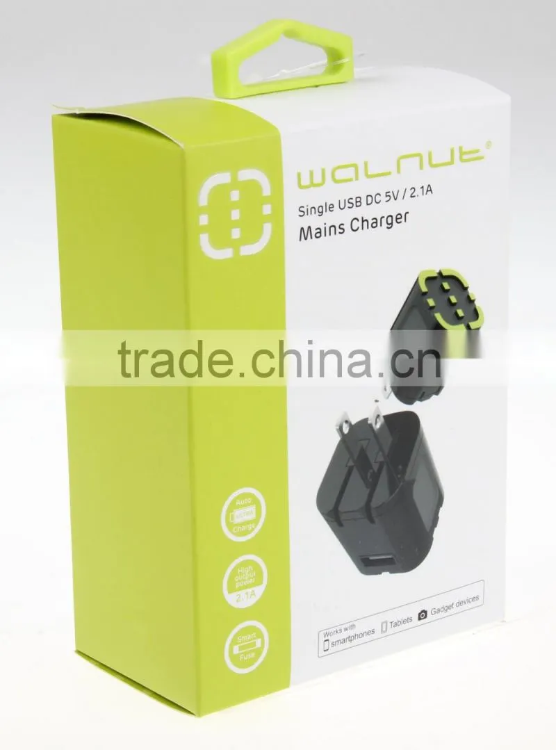 3A Type C with 2.4A Single USB UK Wall Charger
